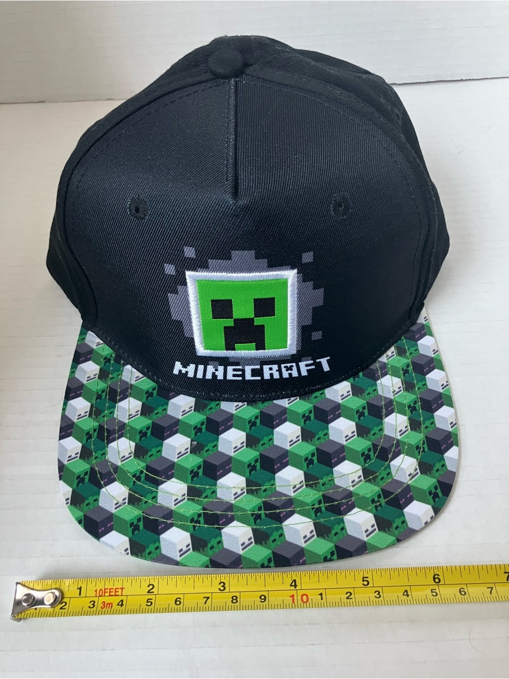 Minecraft Kids Black & Green Creeper Snapback Hat